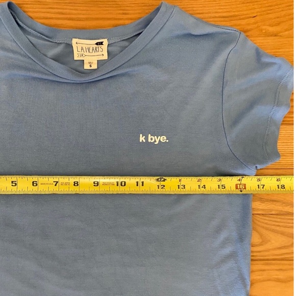 ‼️ DISAPPEARING SOON ‼️ EUC PACSUN L.A. HEARTS Blue k bye. Short-Sleeve T-Shirt - Picture 3 of 4